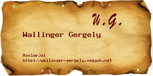 Wallinger Gergely névjegykártya